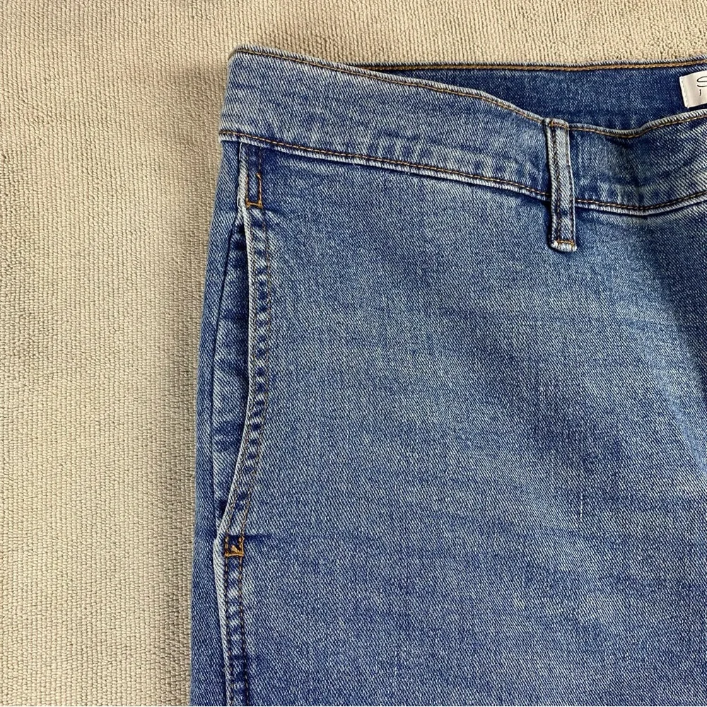Sofia Vergara-Super HighRise Jean Diana Palazzo 20W Blue  Wide Leg Y2K Plus Size